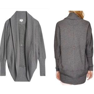 Aritzia Wilfred Open Front Diderot Cocoon Cardigan Sweater Gray